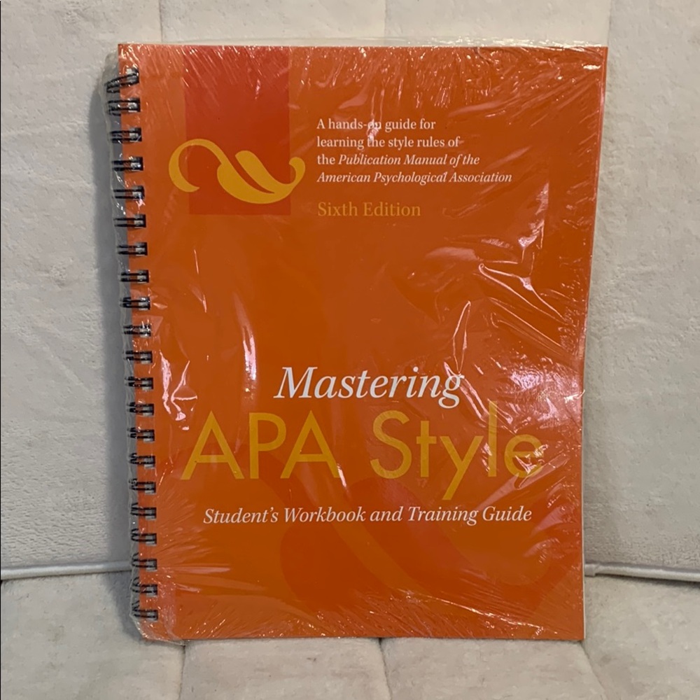 SALE!! Citations Mastering APA Style Workbook.  training guide reference.